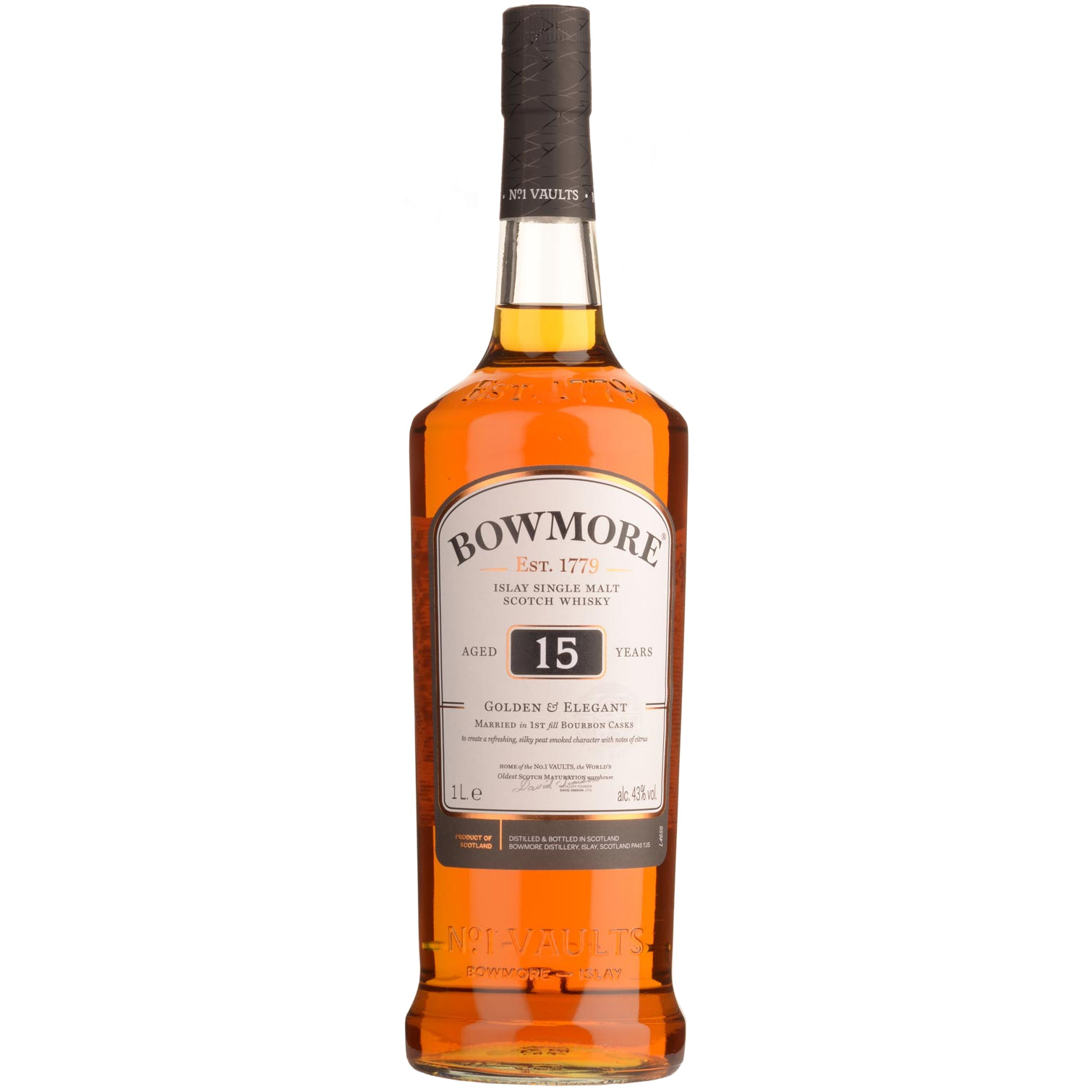 Bowmore, 15 years - Golden & Elegant 1 liter