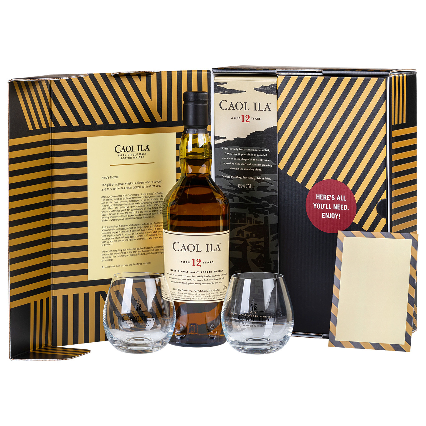Caol Ila, 12Y Giftpack 2 Glazen 70cl