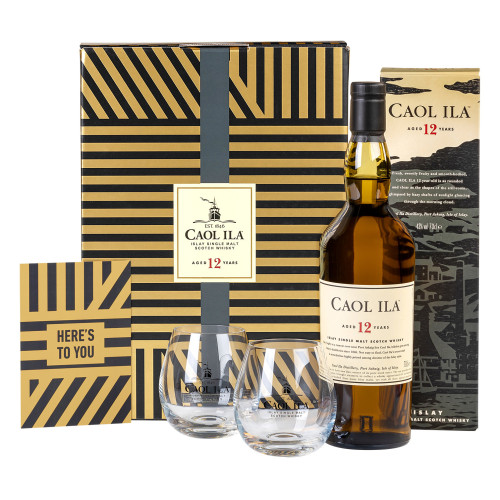 Caol Ila, 12Y Giftpack 2 Glazen 70cl