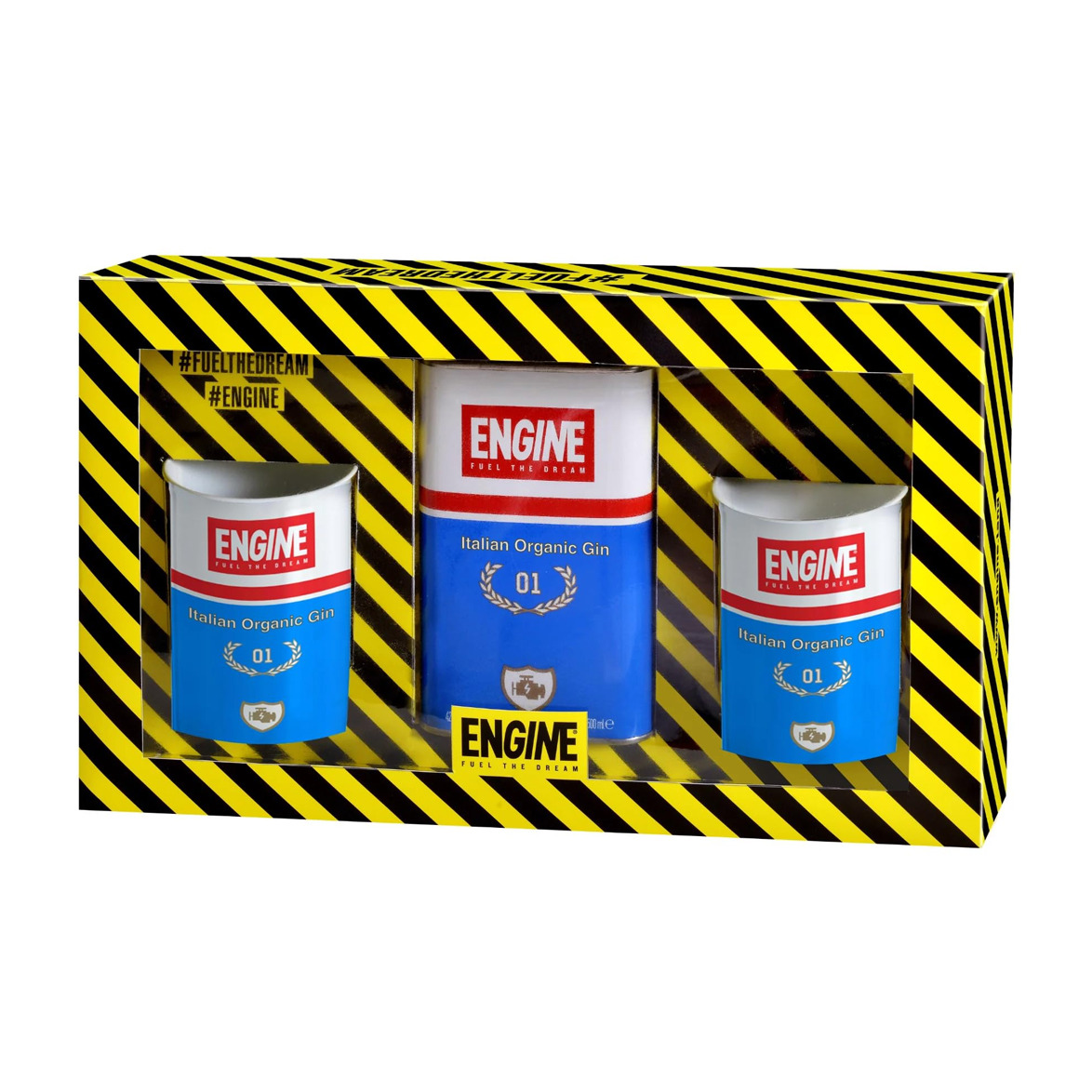 Engine - Pure Organic Gin Giftpack met 2 Metalen Bekers 50cl