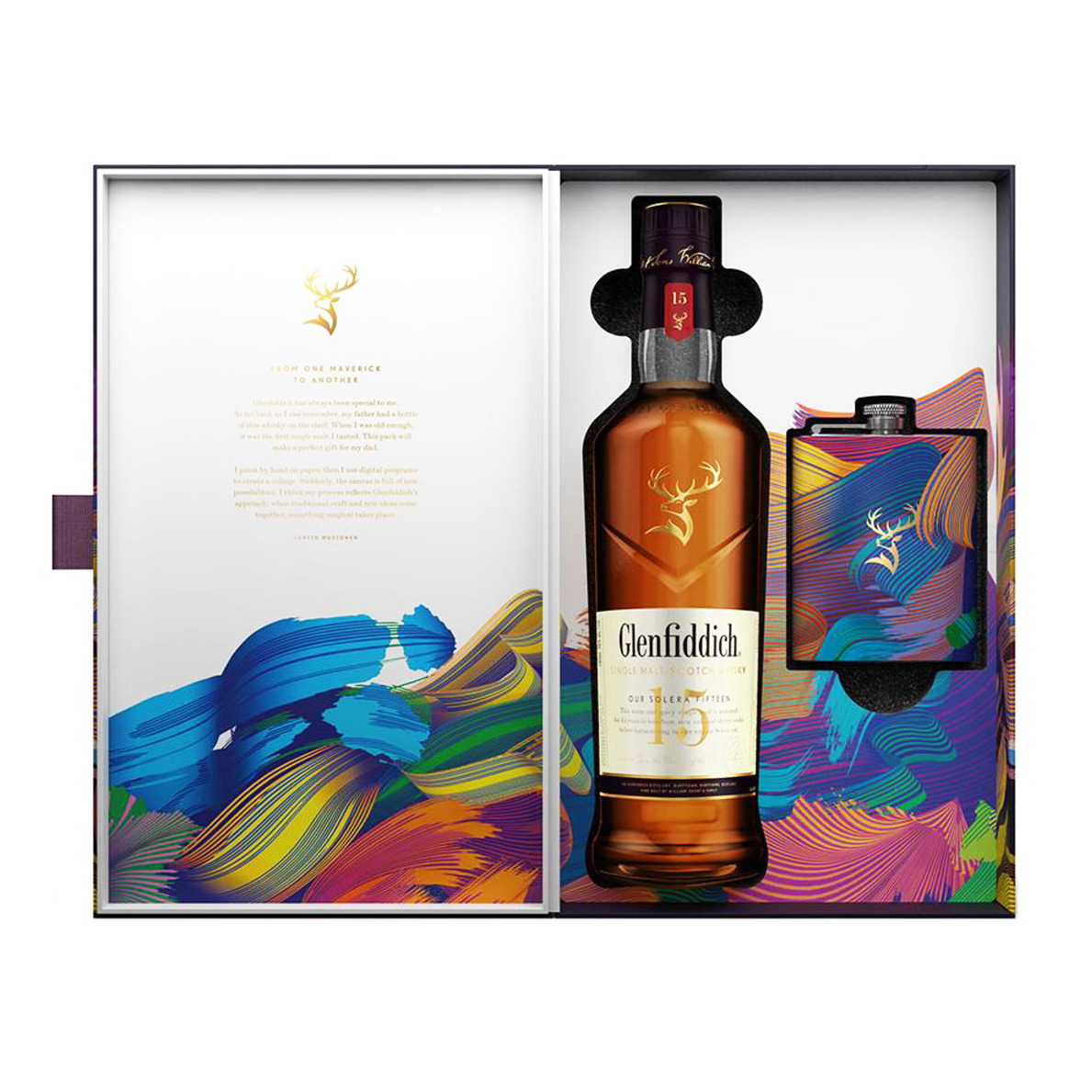 Glenfiddich, 15 years - Giftpack met Flask 70cl