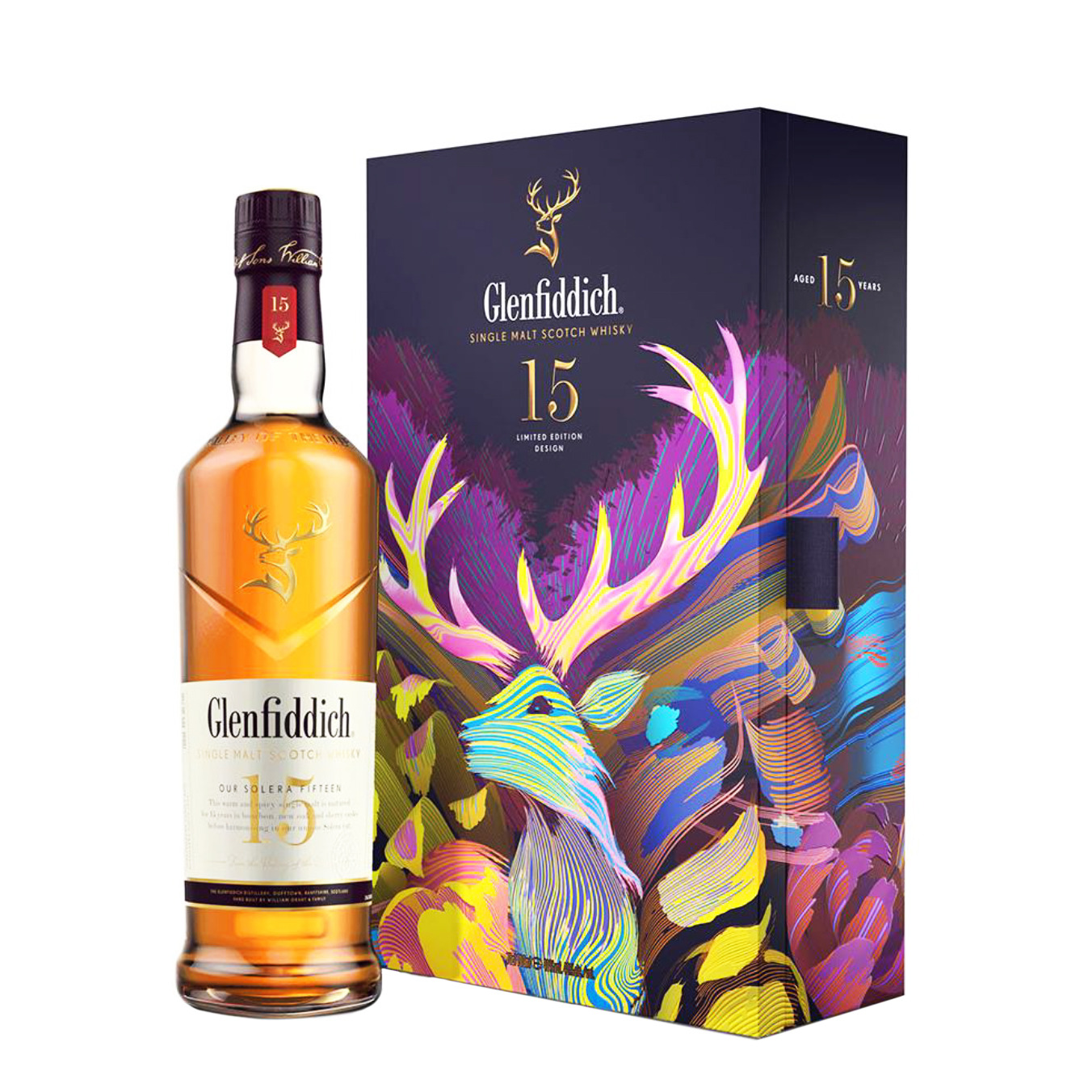 Glenfiddich, 15 years - Giftpack met Flask 70cl