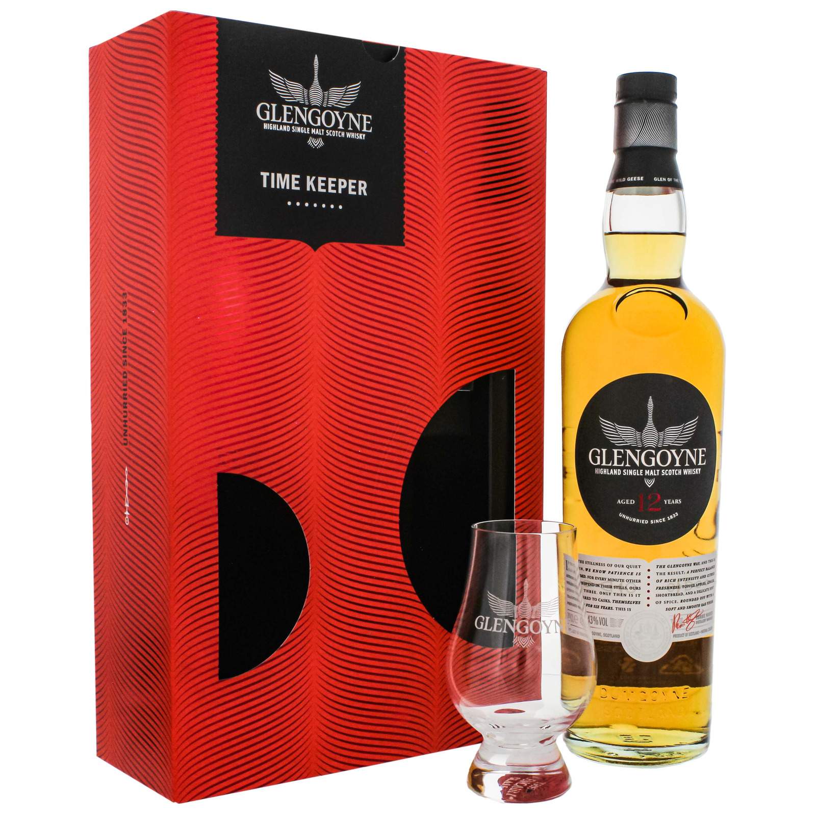 Glengoyne, 12 Y Time Keeper - Gift Pack Glas 70cl