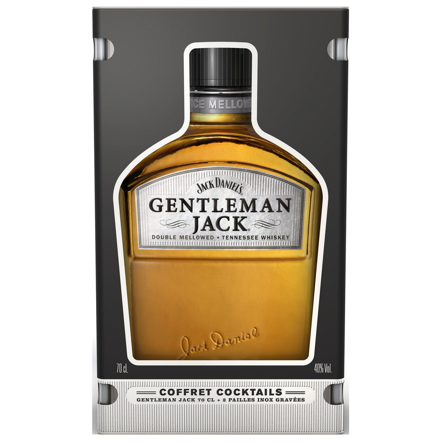 Jack Daniel's - Gentleman Jack Tinnen Giftpack met 2 metalen rietjes 70cl