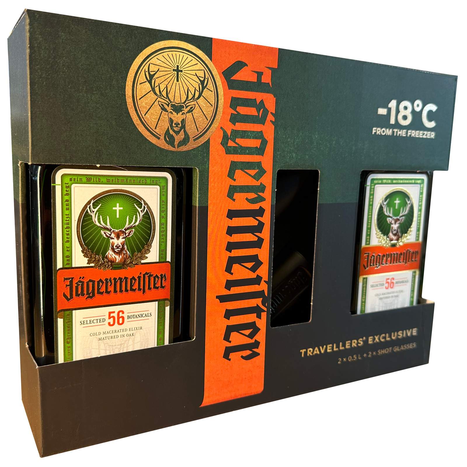 Jagermeister - Twinpack met 2 Shotglazen 1 liter