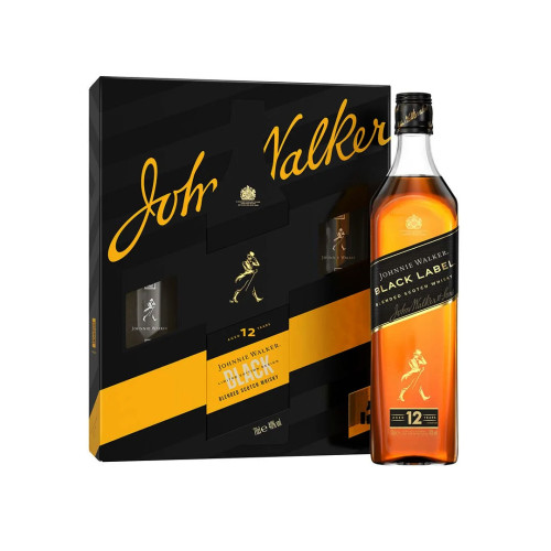 Johnnie Walker - Black Label Gift Pack 2 Glazen 70cl