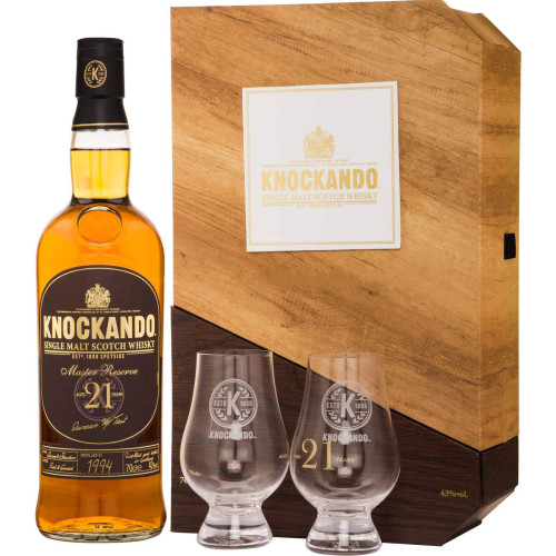 Knockando, 21 Y met 2 glazen 70cl