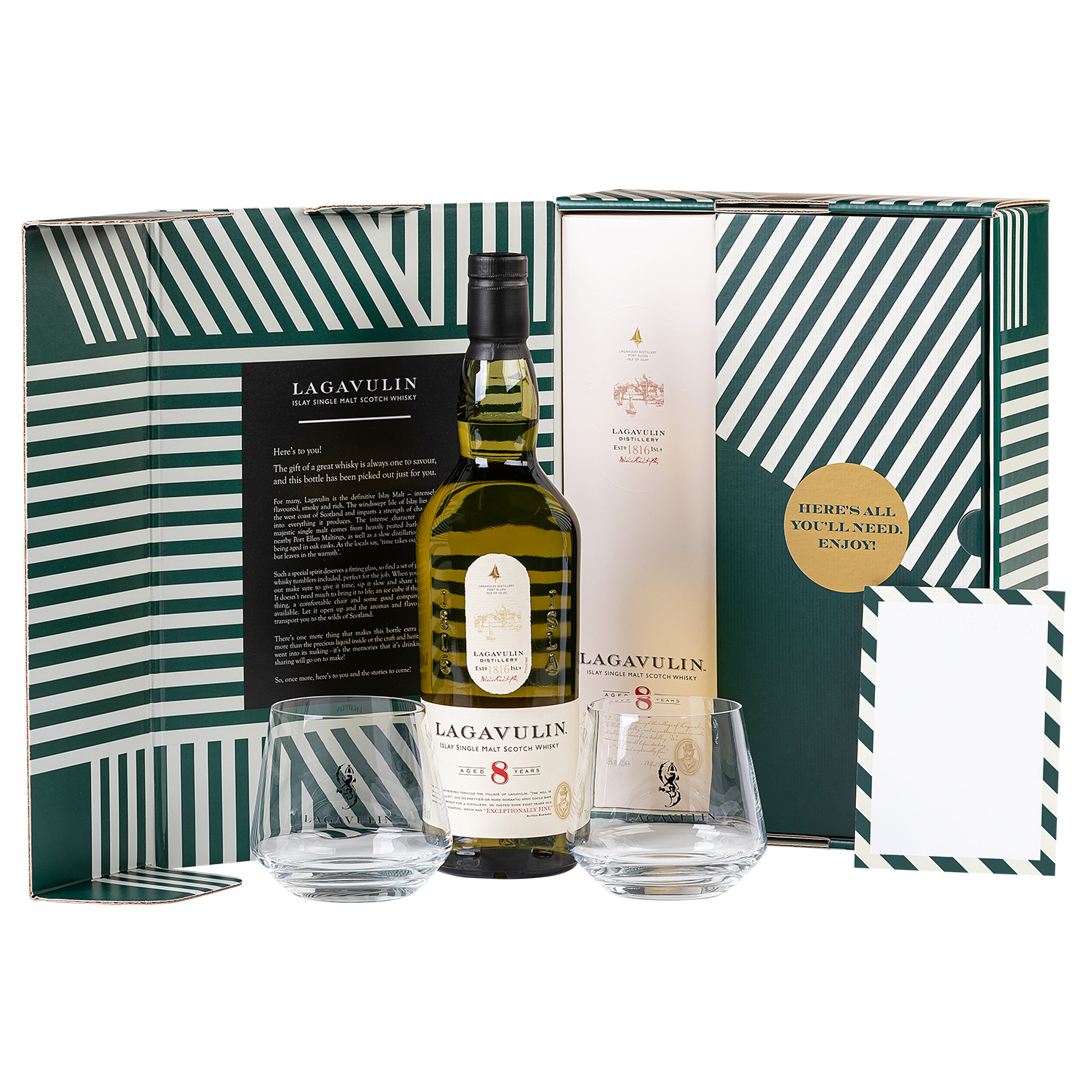 Lagavulin, 8 Y Giftpack 2 Glazen 70cl