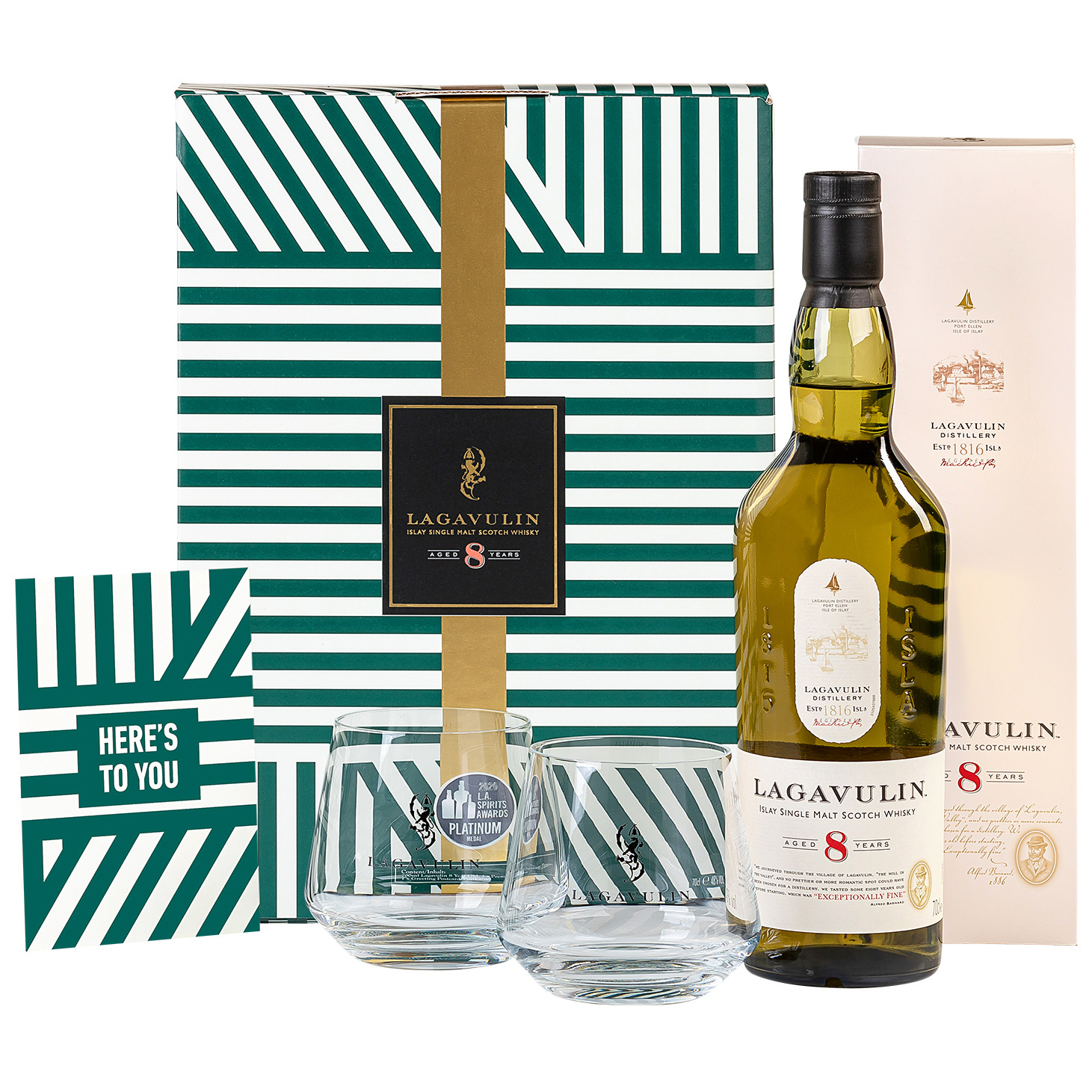 Lagavulin, 8 Y Giftpack 2 Glazen 70cl