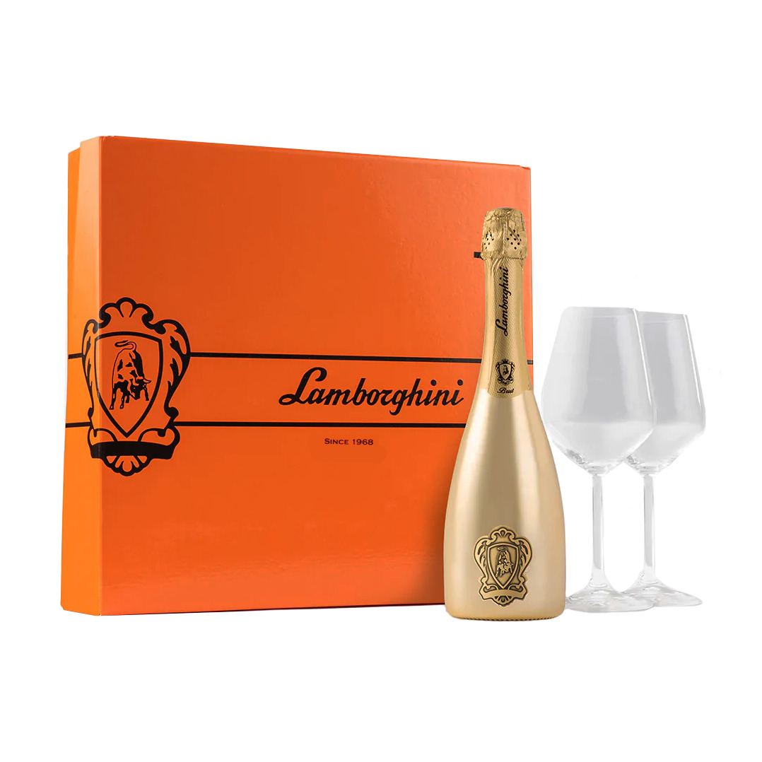 Lamborghini - Brut Spumante Gold Giftpack 2 Glasses 75cl