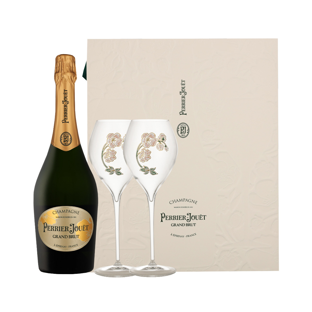 Perrier-Jouët - Grand Brut Giftpack 2 Glazen 75cl