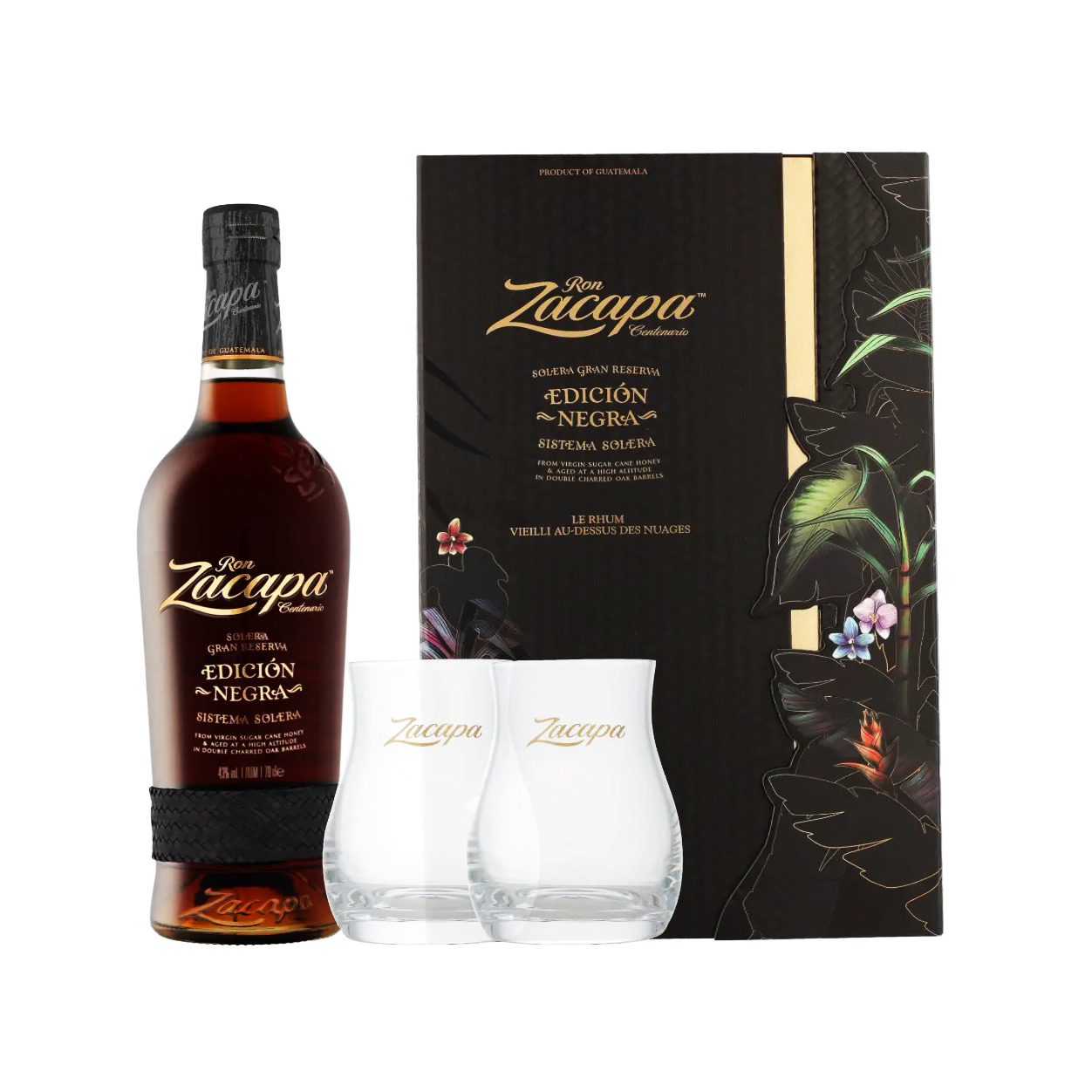 Ron Zacapa - Edicion Negra Giftpack met 2 Glazen 70cl