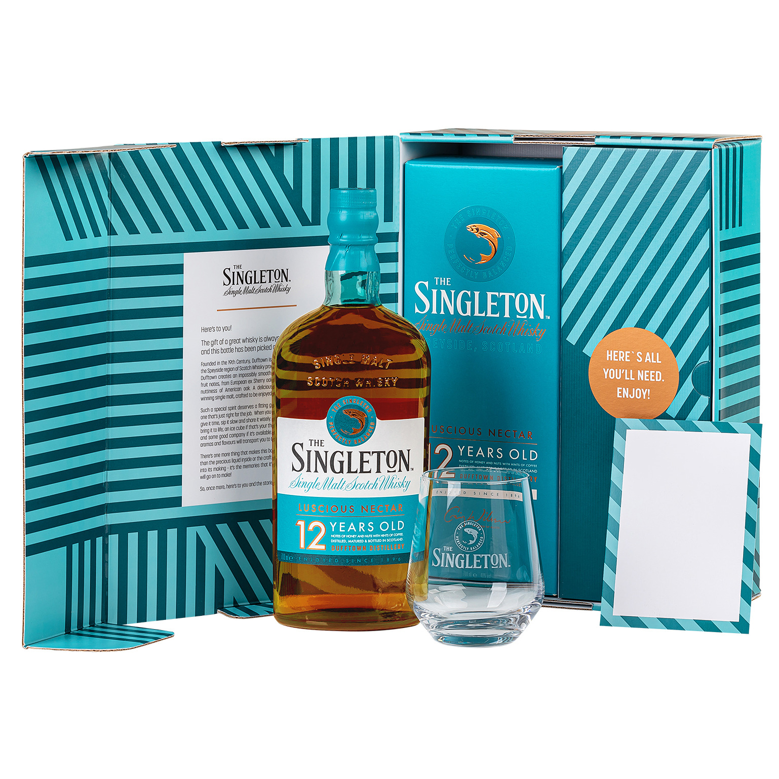 Singleton, 12 Y Giftpack met glas 70cl