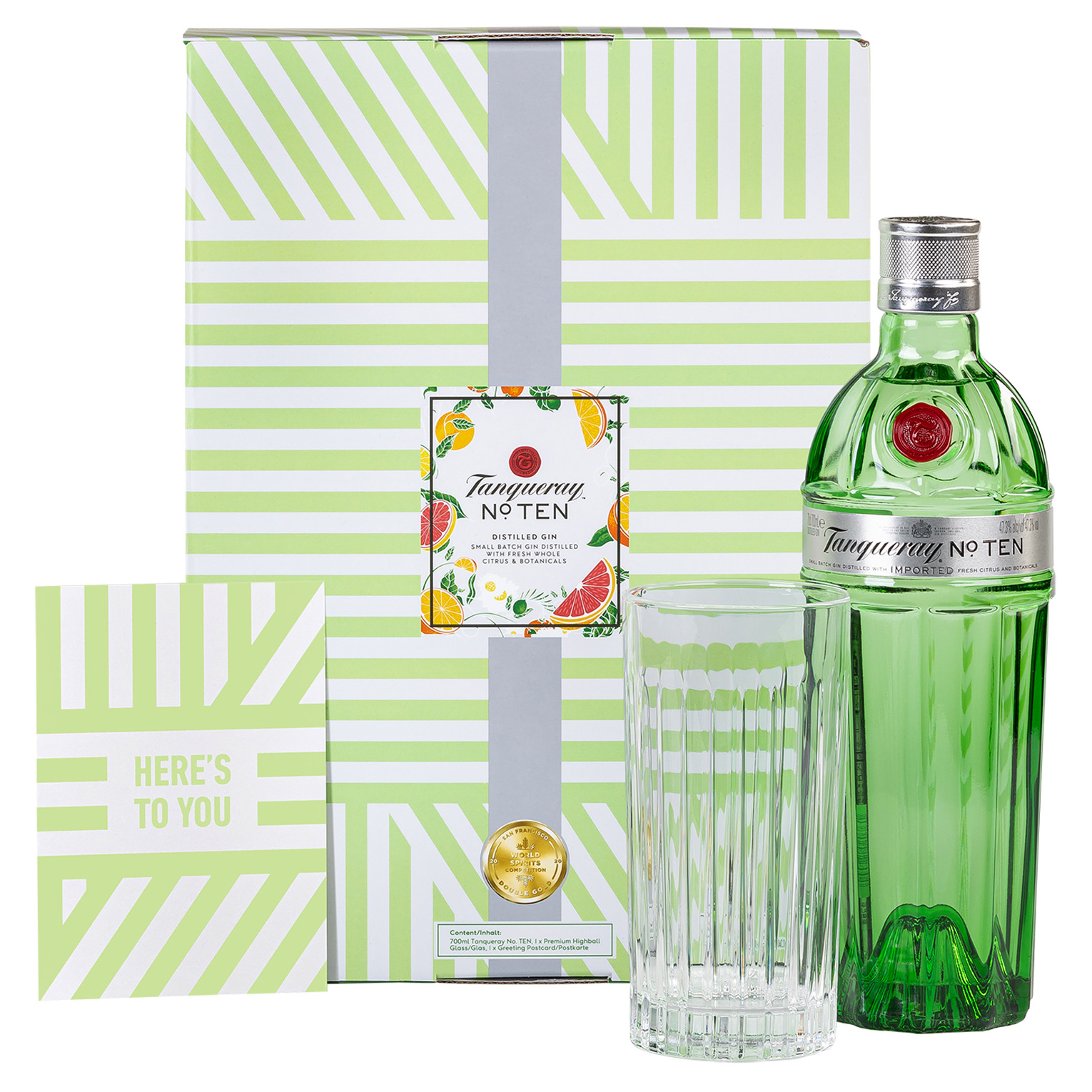 Tanqueray Ten Giftpack Glas 70cl