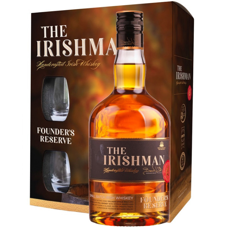The Irishman - Founder's Reserve Geschenk met Glazen 70cl
