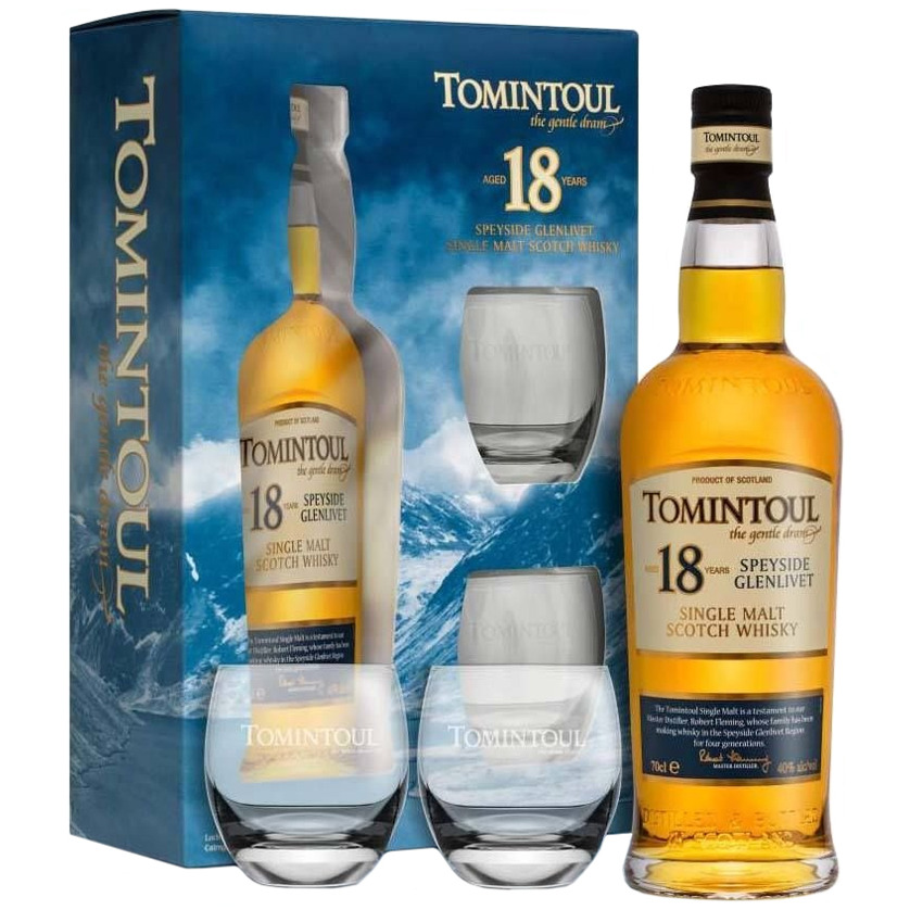 Tomintoul, 18 years - Giftpack 2 Glazen 70cl
